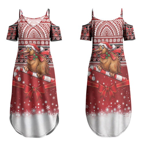 New Zealand Kiwi Bird Christmas Family Matching Summer Maxi Dress and Hawaiian Shirt Maori Inspired Knitted Patterns