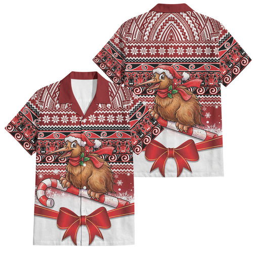 New Zealand Kiwi Bird Christmas Family Matching Summer Maxi Dress and Hawaiian Shirt Maori Inspired Knitted Patterns