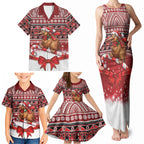 New Zealand Kiwi Bird Christmas Family Matching Tank Maxi Dress and Hawaiian Shirt Maori Inspired Knitted Patterns