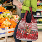 New Zealand Kiwi Bird Christmas Grocery Bag Maori Inspired Knitted Patterns
