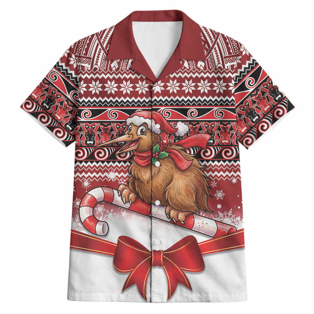 New Zealand Kiwi Bird Christmas Hawaiian Shirt Maori Inspired Knitted Patterns