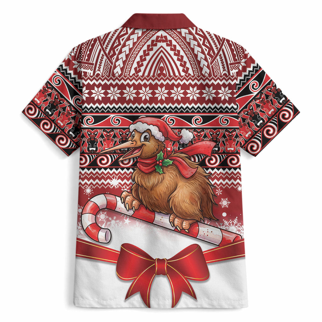 New Zealand Kiwi Bird Christmas Hawaiian Shirt Maori Inspired Knitted Patterns