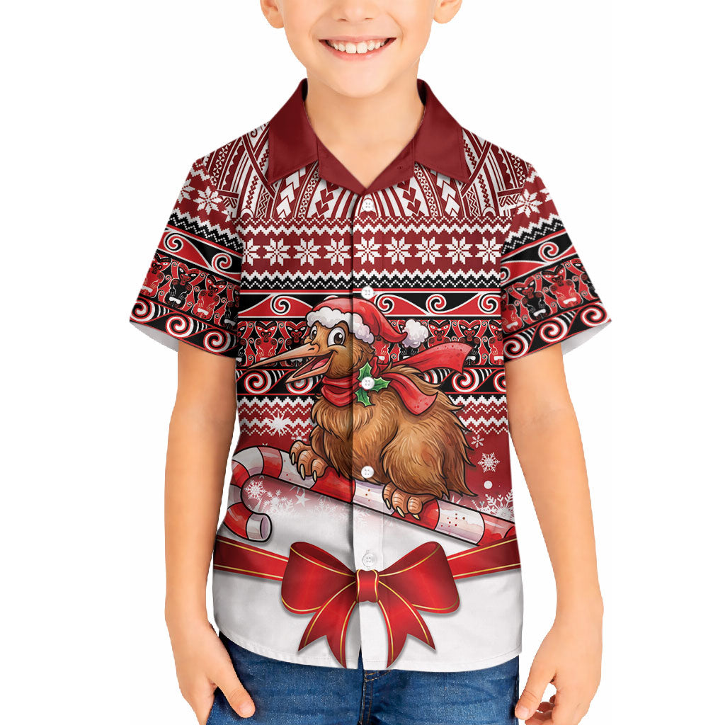 New Zealand Kiwi Bird Christmas Hawaiian Shirt Maori Inspired Knitted Patterns