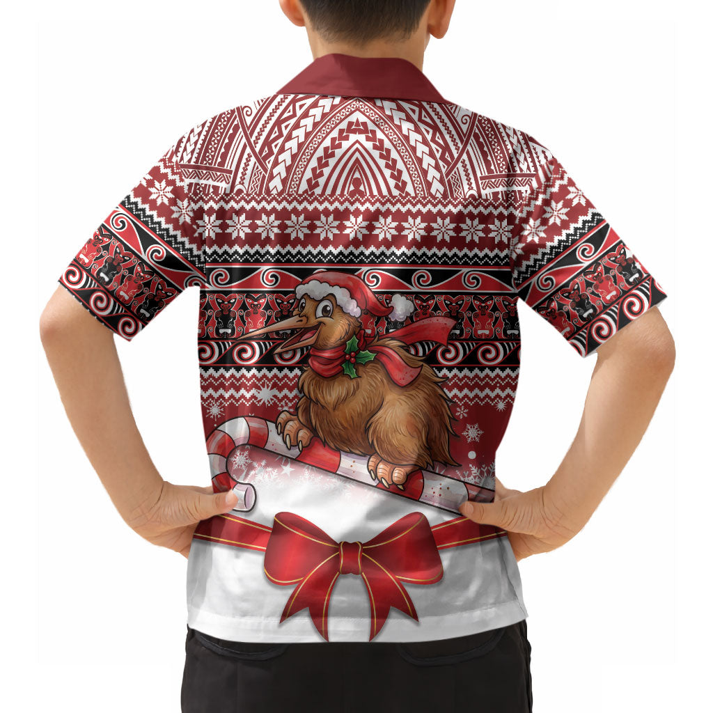 New Zealand Kiwi Bird Christmas Hawaiian Shirt Maori Inspired Knitted Patterns