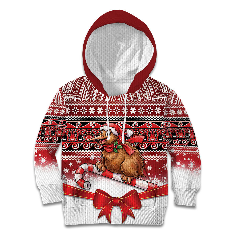 New Zealand Kiwi Bird Christmas Kid Hoodie Maori Inspired Knitted Patterns