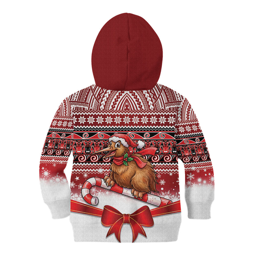 New Zealand Kiwi Bird Christmas Kid Hoodie Maori Inspired Knitted Patterns