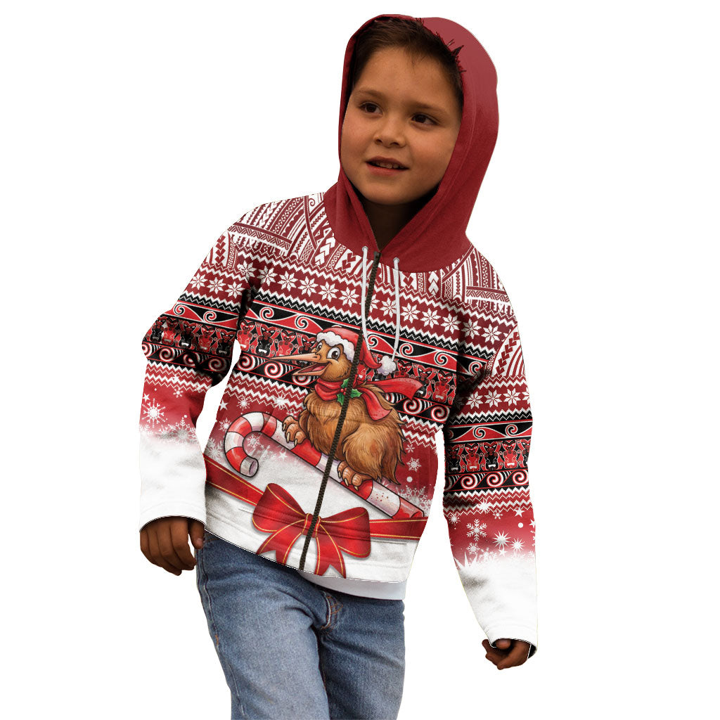 New Zealand Kiwi Bird Christmas Kid Hoodie Maori Inspired Knitted Patterns
