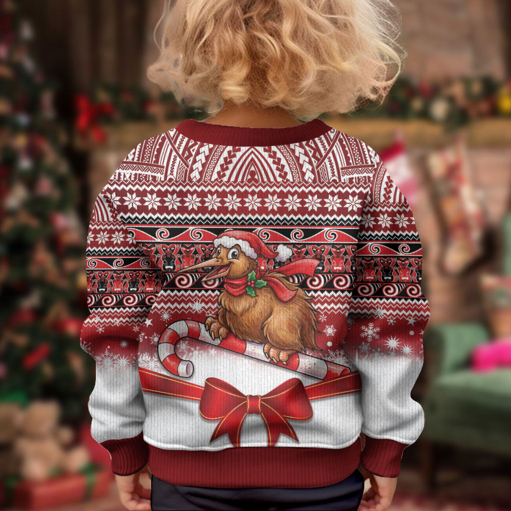 New Zealand Kiwi Bird Christmas Kid Ugly Christmas Sweater Maori Inspired Knitted Patterns