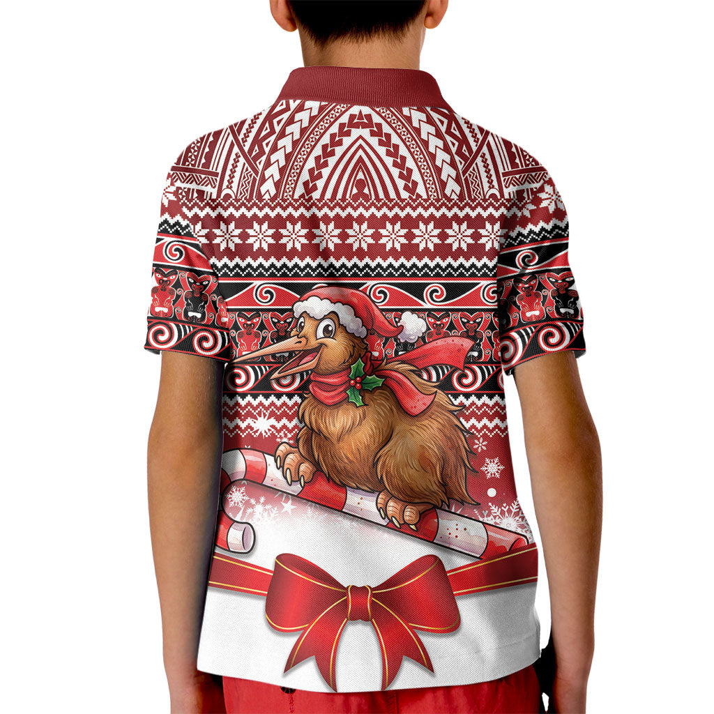 New Zealand Kiwi Bird Christmas Kid Polo Shirt Maori Inspired Knitted Patterns