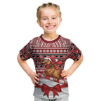 New Zealand Kiwi Bird Christmas Kid T Shirt Maori Inspired Knitted Patterns