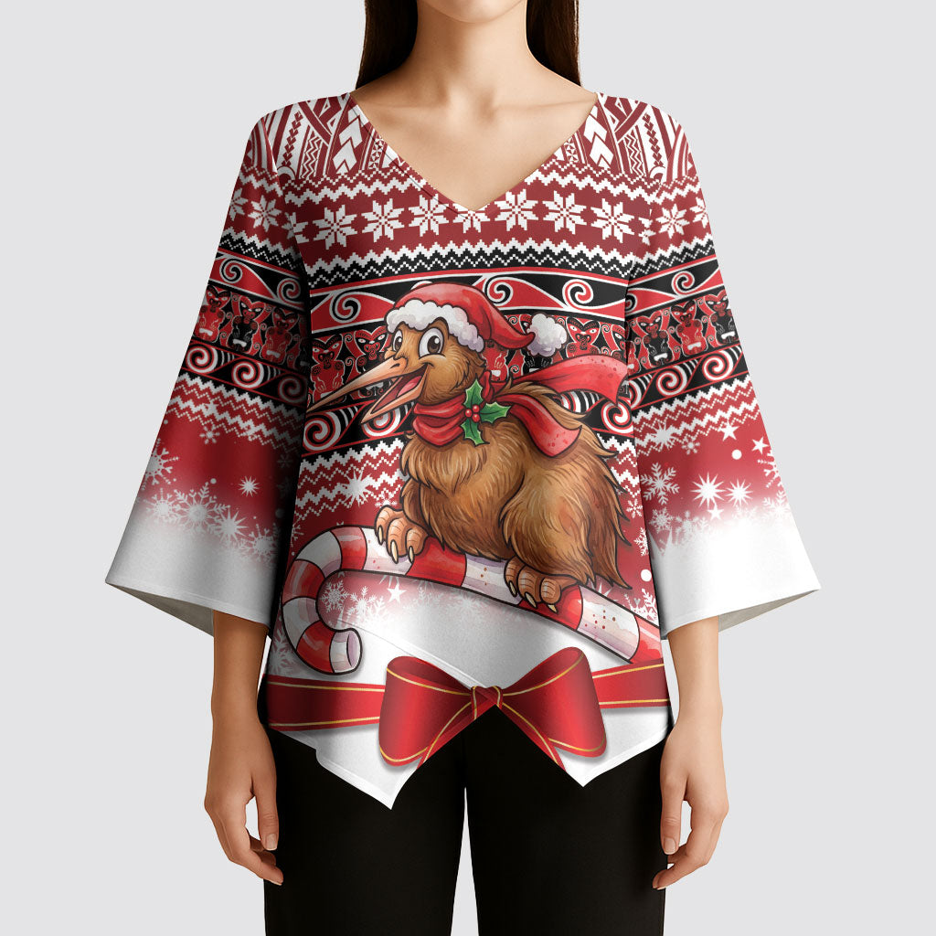 New Zealand Kiwi Bird Christmas Kimono Sleeve Blouse Maori Inspired Knitted Patterns