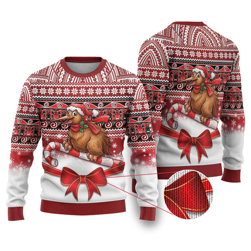 New Zealand Kiwi Bird Christmas Ugly Christmas Sweater Maori Inspired Knitted Patterns