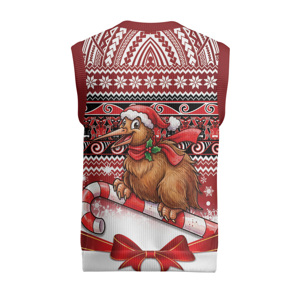 New Zealand Kiwi Bird Christmas Knitted V-Neck Vest Maori Inspired Knitted Patterns