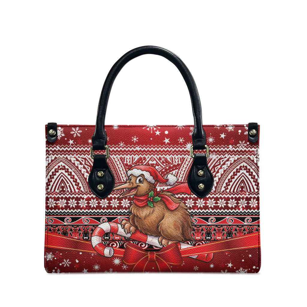 New Zealand Kiwi Bird Christmas Leather Bag Maori Inspired Knitted Patterns