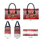 New Zealand Kiwi Bird Christmas Leather Bag Maori Inspired Knitted Patterns