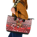 New Zealand Kiwi Bird Christmas Leather Tote Bag Maori Inspired Knitted Patterns