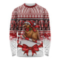 New Zealand Kiwi Bird Christmas Long Sleeve Shirt Maori Inspired Knitted Patterns