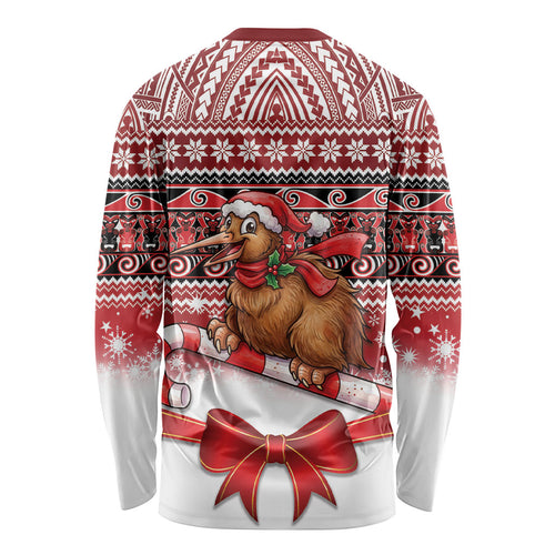 New Zealand Kiwi Bird Christmas Long Sleeve Shirt Maori Inspired Knitted Patterns