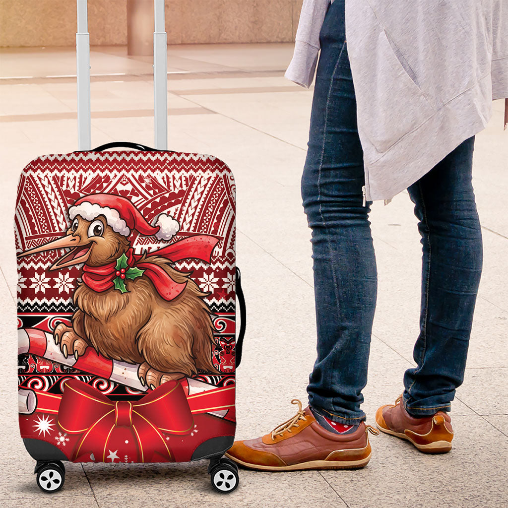 New Zealand Kiwi Bird Christmas Luggage Cover Maori Inspired Knitted Patterns