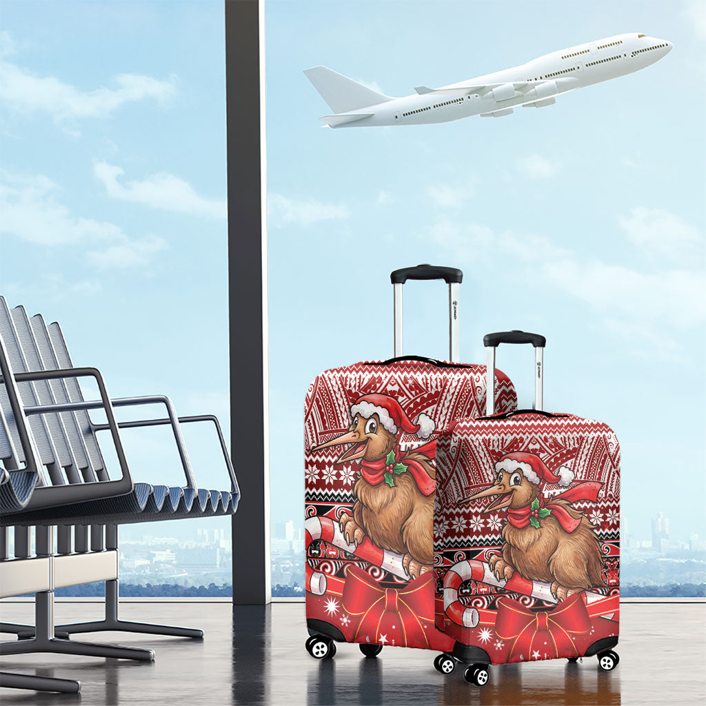 New Zealand Kiwi Bird Christmas Luggage Cover Maori Inspired Knitted Patterns