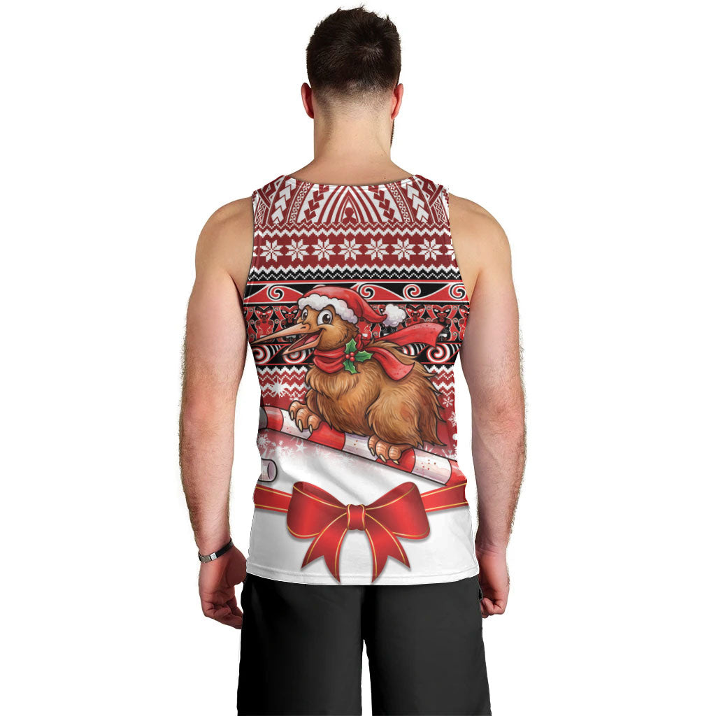 New Zealand Kiwi Bird Christmas Men Tank Top Maori Inspired Knitted Patterns
