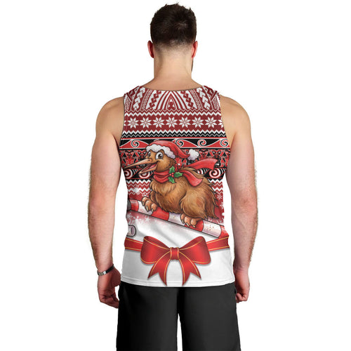 New Zealand Kiwi Bird Christmas Men Tank Top Maori Inspired Knitted Patterns