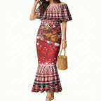 New Zealand Kiwi Bird Christmas Mermaid Dress Maori Inspired Knitted Patterns