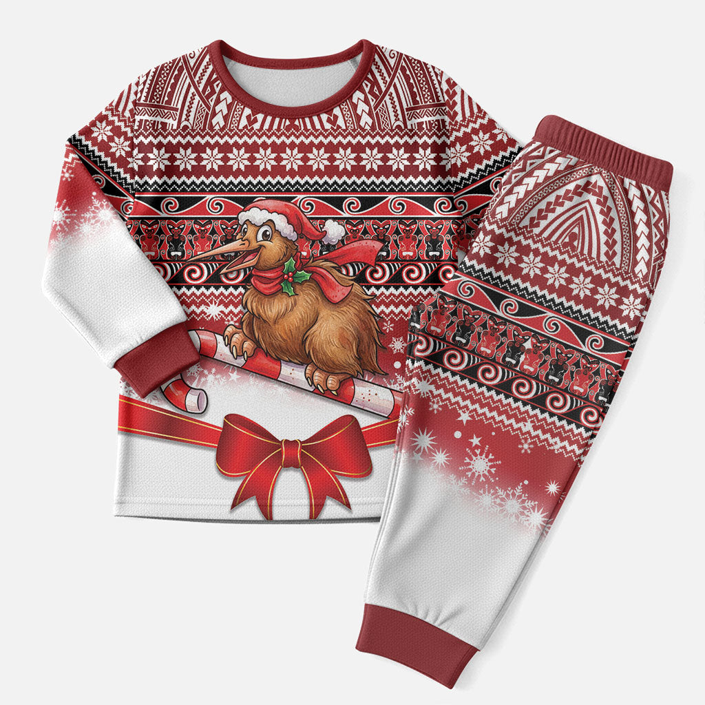 New Zealand Kiwi Bird Christmas Pajama Set Maori Inspired Knitted Patterns