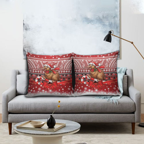 New Zealand Kiwi Bird Christmas Pillow Cover Maori Inspired Knitted Patterns