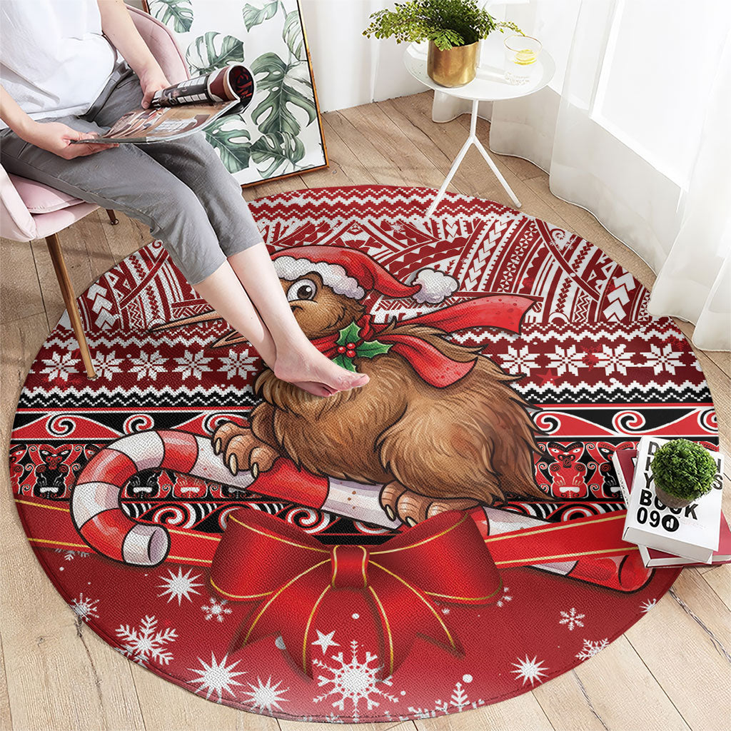 New Zealand Kiwi Bird Christmas Round Carpet Maori Inspired Knitted Patterns