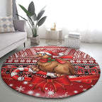 New Zealand Kiwi Bird Christmas Round Carpet Maori Inspired Knitted Patterns