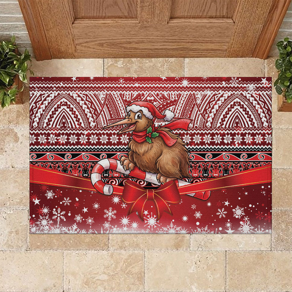 New Zealand Kiwi Bird Christmas Rubber Doormat Maori Inspired Knitted Patterns
