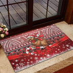 New Zealand Kiwi Bird Christmas Rubber Doormat Maori Inspired Knitted Patterns