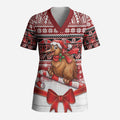 New Zealand Kiwi Bird Christmas Scrub Top Maori Inspired Knitted Patterns
