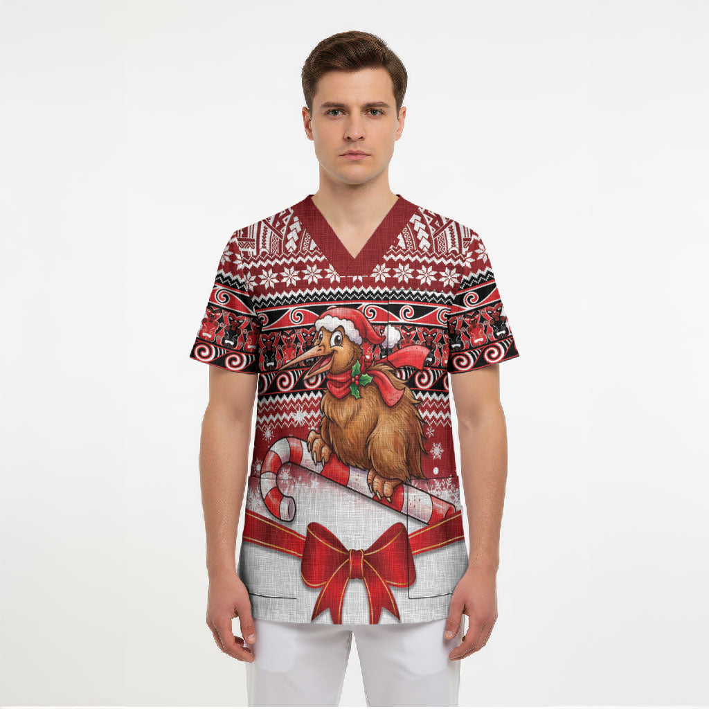 New Zealand Kiwi Bird Christmas Scrub Top Maori Inspired Knitted Patterns