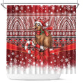 New Zealand Kiwi Bird Christmas Shower Curtain Maori Inspired Knitted Patterns