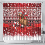New Zealand Kiwi Bird Christmas Shower Curtain Maori Inspired Knitted Patterns