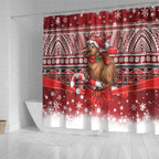 New Zealand Kiwi Bird Christmas Shower Curtain Maori Inspired Knitted Patterns