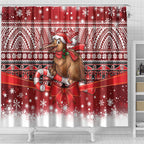 New Zealand Kiwi Bird Christmas Shower Curtain Maori Inspired Knitted Patterns