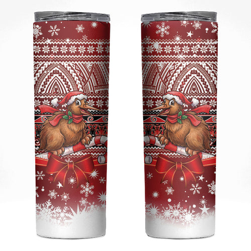 New Zealand Kiwi Bird Christmas Skinny Tumbler Maori Inspired Knitted Patterns