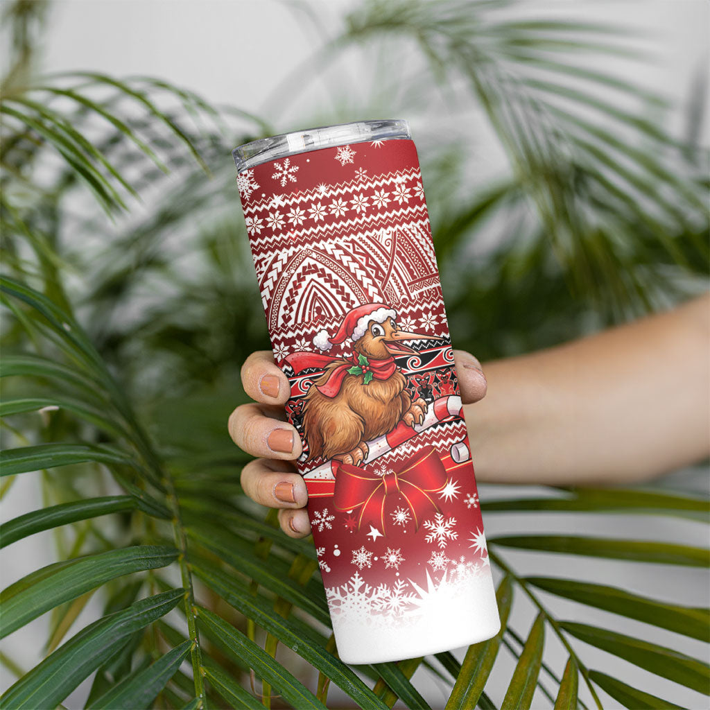 New Zealand Kiwi Bird Christmas Skinny Tumbler Maori Inspired Knitted Patterns