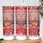 New Zealand Kiwi Bird Christmas Skinny Tumbler Maori Inspired Knitted Patterns