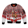New Zealand Kiwi Bird Christmas Sleeve Zip Bomber Jacket Maori Inspired Knitted Patterns