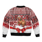 New Zealand Kiwi Bird Christmas Sleeve Zip Bomber Jacket Maori Inspired Knitted Patterns