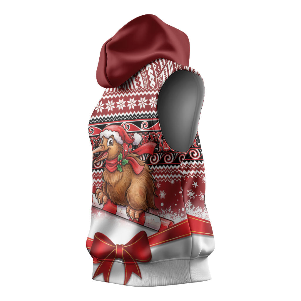 New Zealand Kiwi Bird Christmas Sleeveless Hoodie Maori Inspired Knitted Patterns