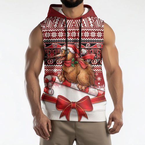 New Zealand Kiwi Bird Christmas Sleeveless Hoodie Maori Inspired Knitted Patterns