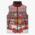 New Zealand Kiwi Bird Christmas Sleeveless Puffer Jacket Maori Inspired Knitted Patterns