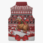 New Zealand Kiwi Bird Christmas Sleeveless Puffer Jacket Maori Inspired Knitted Patterns