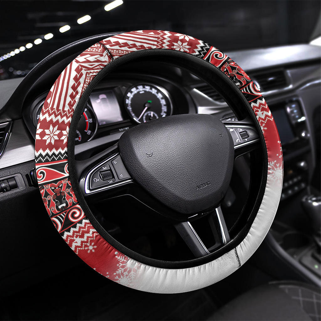 New Zealand Kiwi Bird Christmas Steering Wheel Cover Maori Inspired Knitted Patterns