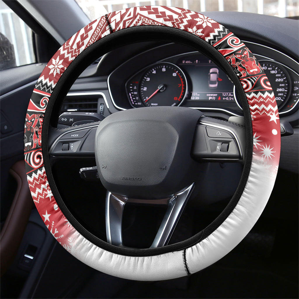 New Zealand Kiwi Bird Christmas Steering Wheel Cover Maori Inspired Knitted Patterns